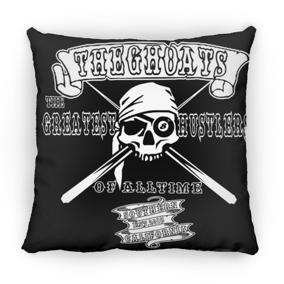 The GHOATS Custom Design. #4 Motorcycle Club Style. Ver 2/2. Large Square Pillow