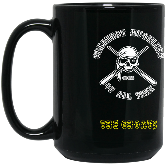 The GHOATS Custom Design. #4 Motorcycle Club Style. Ver 1/2. 15 oz. Black Mug