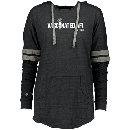 ArtichokeUSA Custom Design. Vaccinated AF (and fine). Ladies' Hooded Low Key Pullover