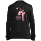 OPG Custom Design #10. Lady on Front / Flag Pole Dancer On Back. Youth 100% Polyester Long Sleeve Tee
