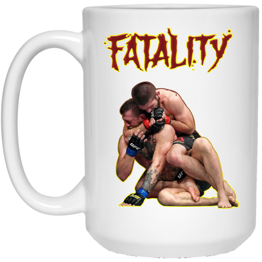 Artichoke Fight Gear Custom Design #11. Fatality. Mortal Kombat Parody. MMA.  15 oz. White Mug