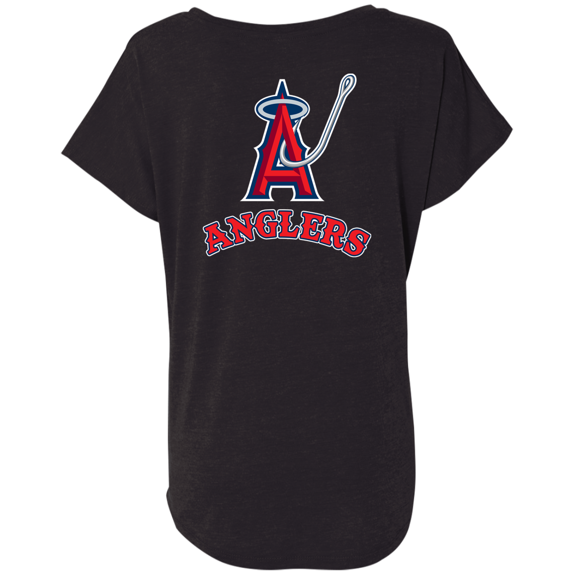 ArtichokeUSA Custom Design. Anglers. Southern California Sports Fishing. Los Angeles Angels Parody. Ladies' Triblend Dolman Sleeve