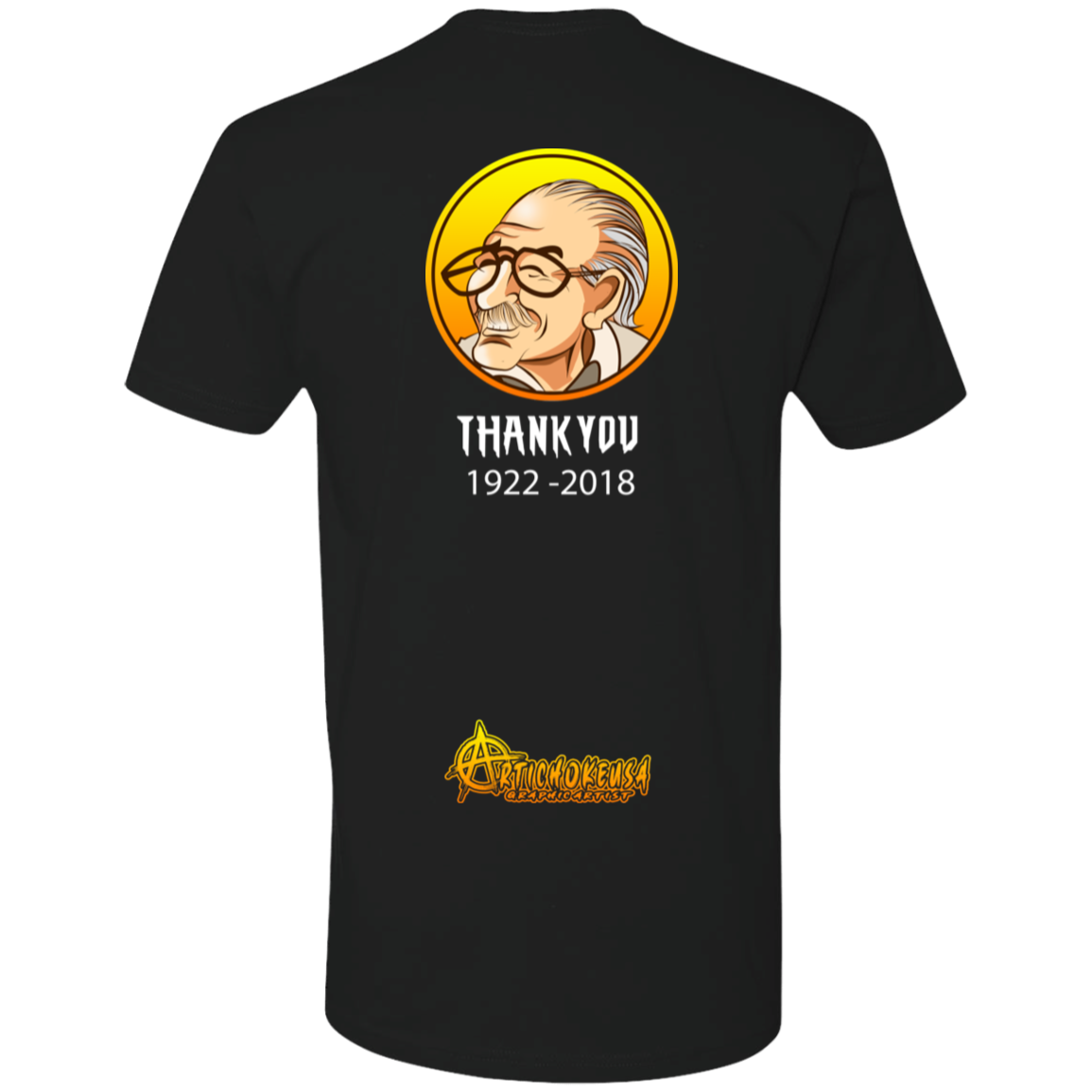 ArtichokeUSA Character and Font design. Stan Lee Thank You Fan Art. Let's Create Your Own Design Today. Ultra Soft 100% Combed Cotton T-Shirt