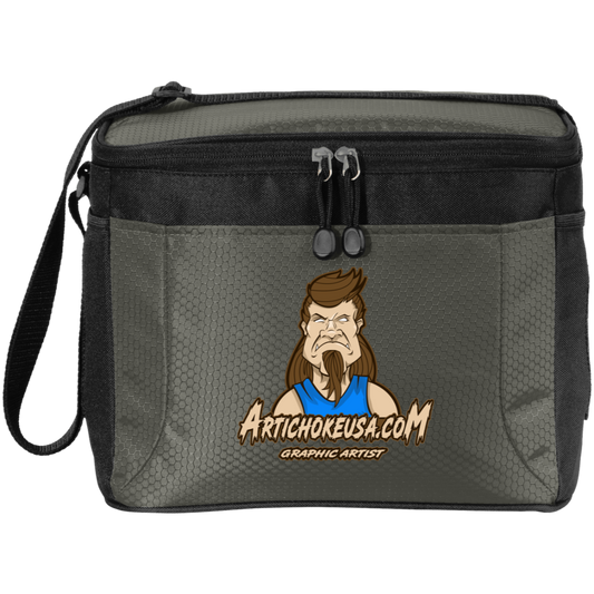 ArtichokeUSA Character and Font design. Let's Create Your Own Team Design Today. Mullet Mike. 12-Pack Cooler