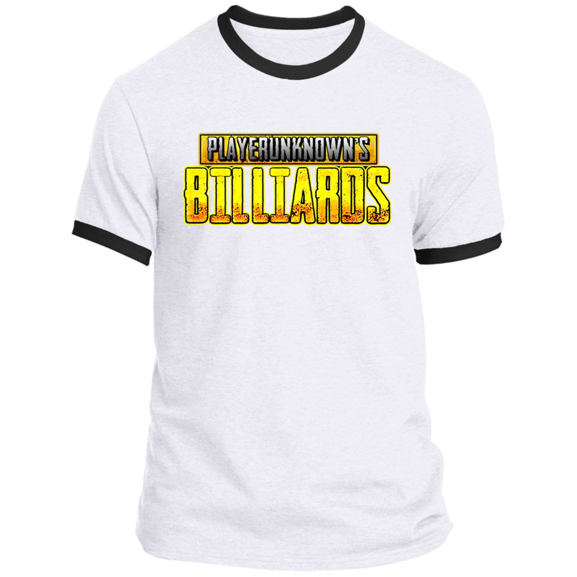 The GHOATS Custom Design. #27 PlayerUnknown's Billiards. PUBG Parody. Ringer Tee