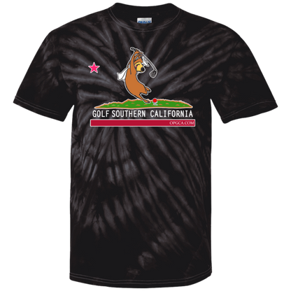 OPG Custom Design #15. Golf Southern California with Yogi Bear Fan Art. Youth Tie-Dye T-Shirt
