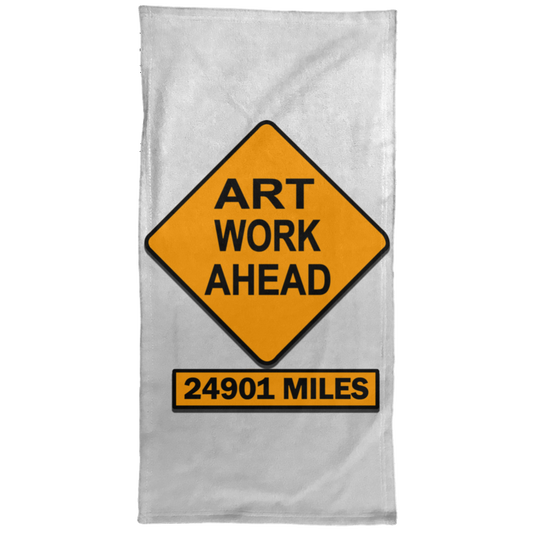 ArtichokeUSA Custom Design. Art Work Ahead. 24,901 Miles (Miles Around the Earth). Towel - 15x30