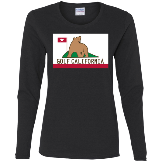 OPG Custom Design #14. Golf California. California State Flag. Ladies' 100% Cotton T-Shirt