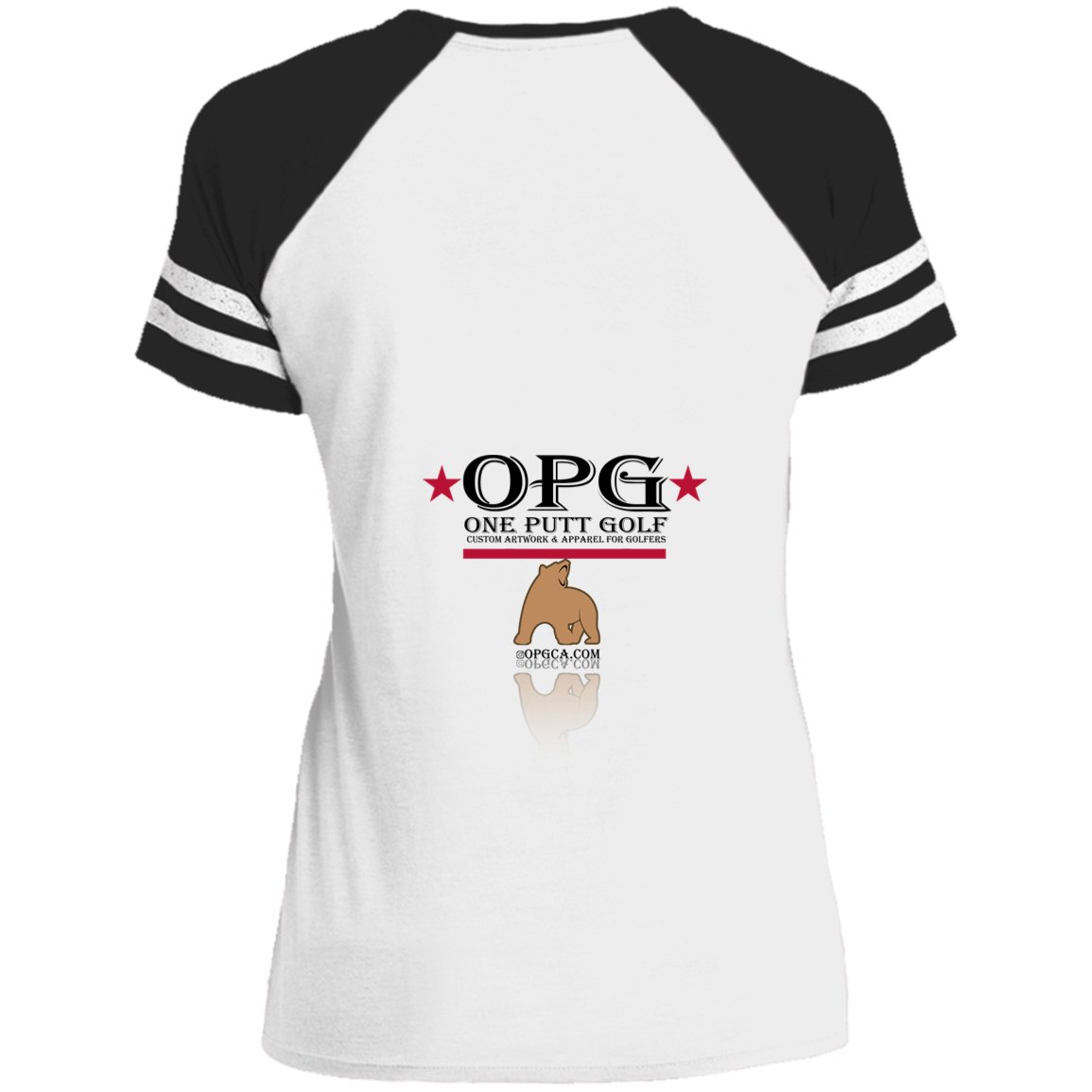 OPG Custom Design #14. Golf California. California State Flag. Ladies' Game V-Neck T-Shirt