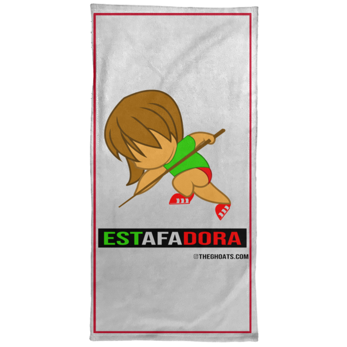 The GHOATS Custom Design. #30 Estafadora. (Spanish translation for Female Hustler). Towel - 15x30