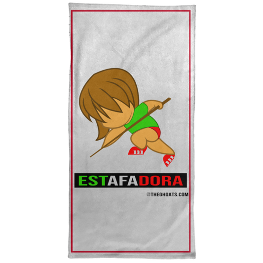 The GHOATS Custom Design. #30 Estafadora. (Spanish translation for Female Hustler). Towel - 15x30