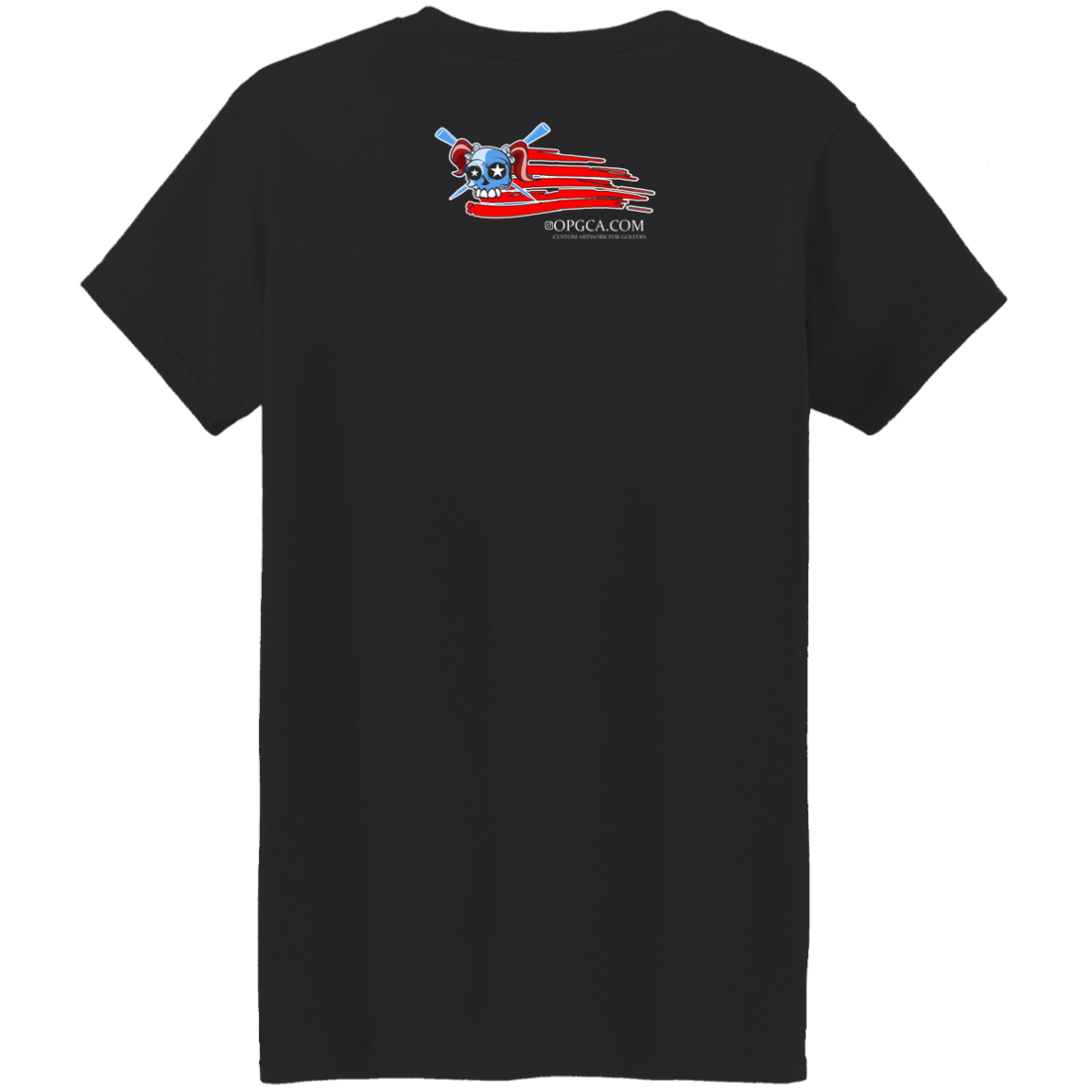 OPG Custom Design #12. American Golfer. Female Edition. Ladies' 100% Preshrunk Cotton. T-Shirt
