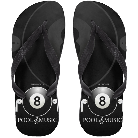 The GHOATS Custom Design. #19 Pool & Music. Adult Flip Flops