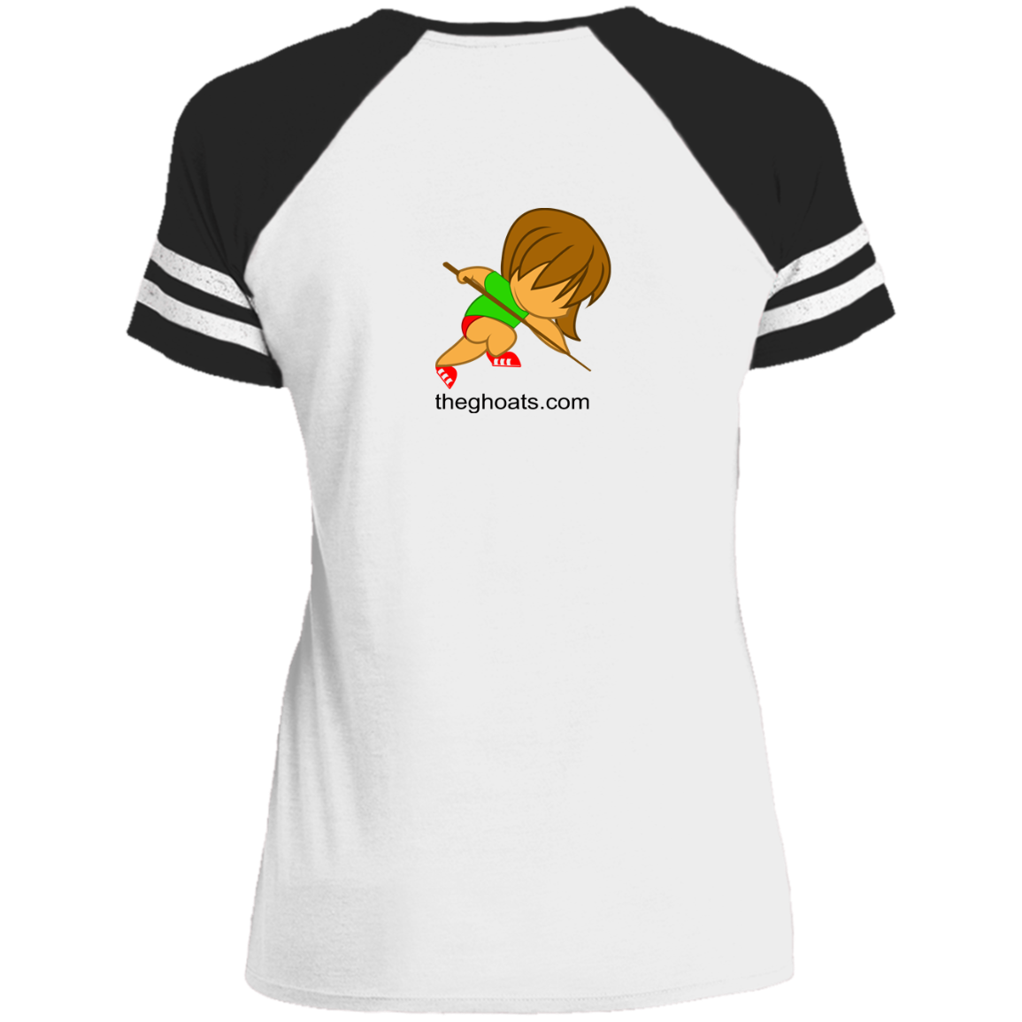 The GHOATS Custom Design. #30 Estafadora. (Spanish translation for Female Hustler). Ladies' Game V-Neck T-Shirt