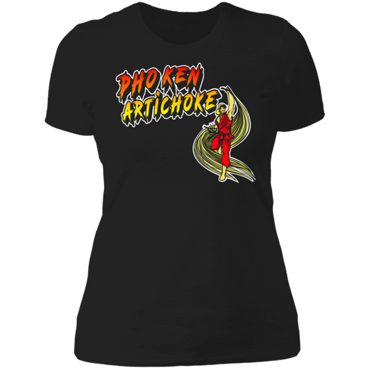 ArtichokeUSA Custom Design. Pho Ken Artichoke. Street Fighter Parody. Gaming. Ladies' Boyfriend T-Shirt