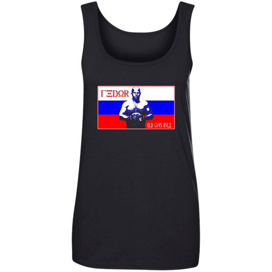 Artichoke Fight Gear Custom Design #14. Fedor Emelianenko Old Men Rule Fan Art. Ladies' 100% Ringspun Cotton Tank Top