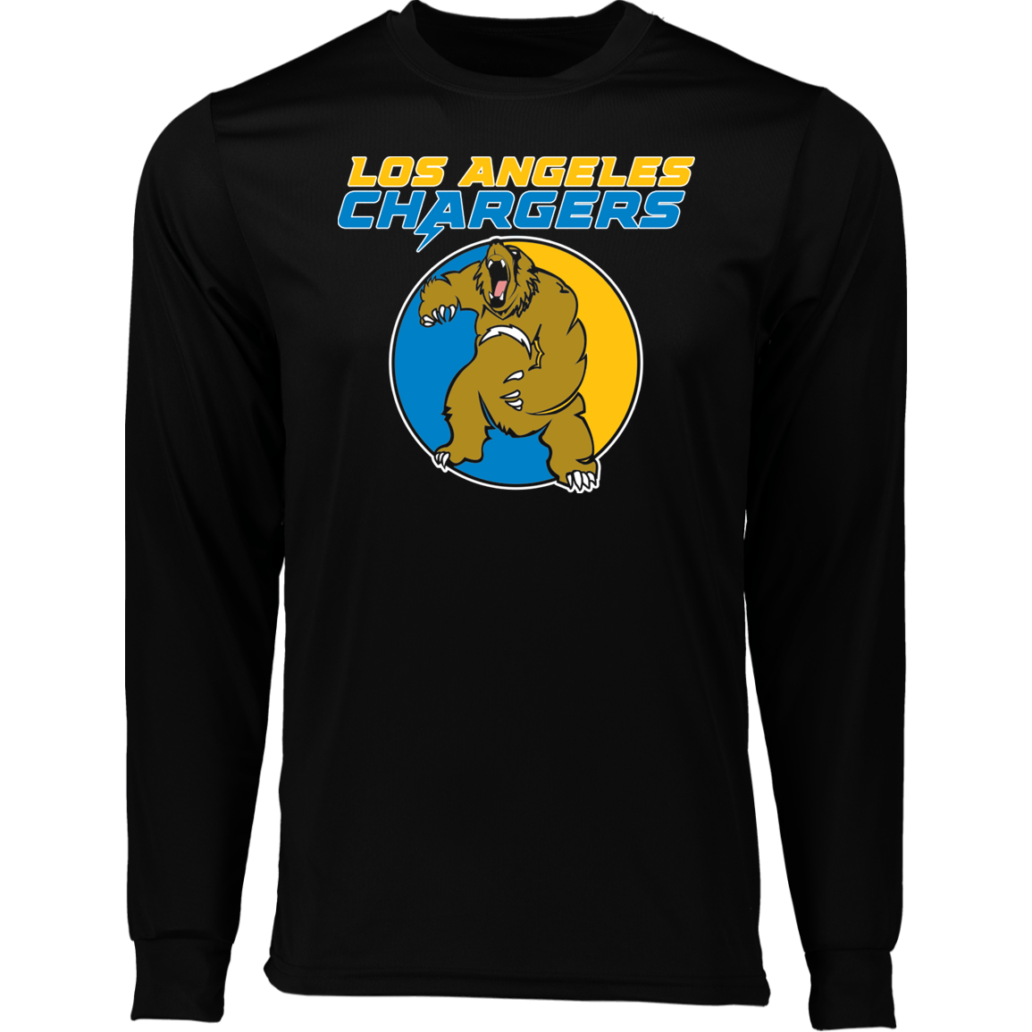 ArtichokeUSA Custom Design. Los Angeles Chargers Fan Art. Long Sleeve Moisture-Wicking Tee