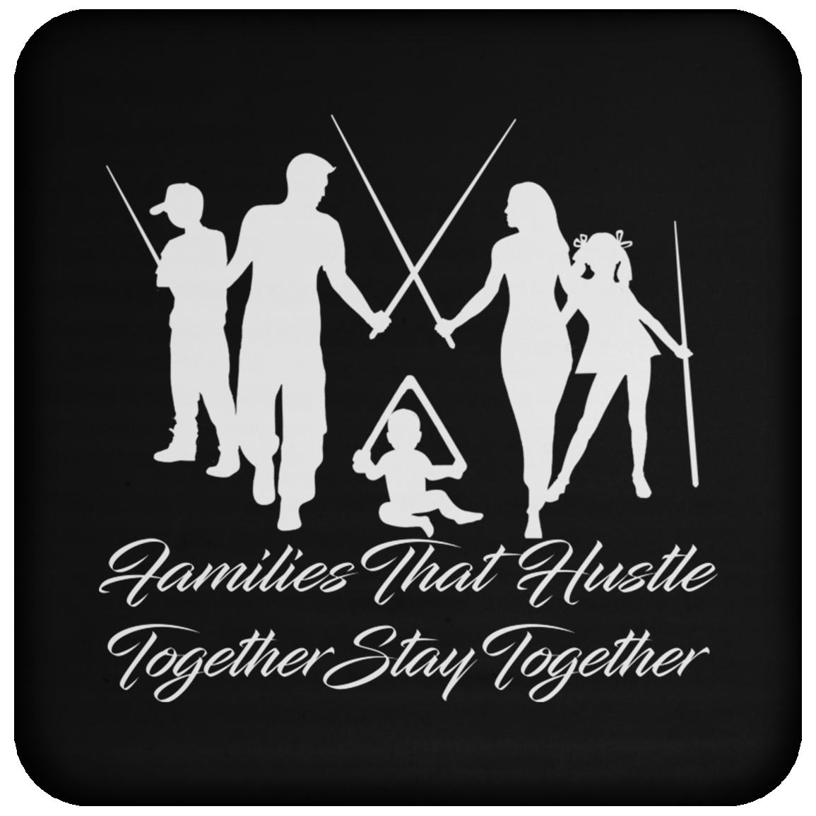 The GHOATS Custom Design. #11 Families That Hustle Together, Stay Together. Coaster