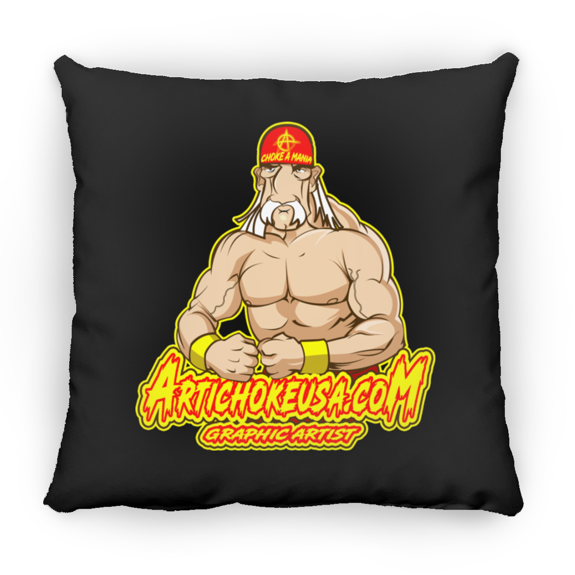 ArtichokeUSA Character and Font Design. Let’s Create Your Own Design Today. Fan Art. The Hulkster. Large Square Pillow