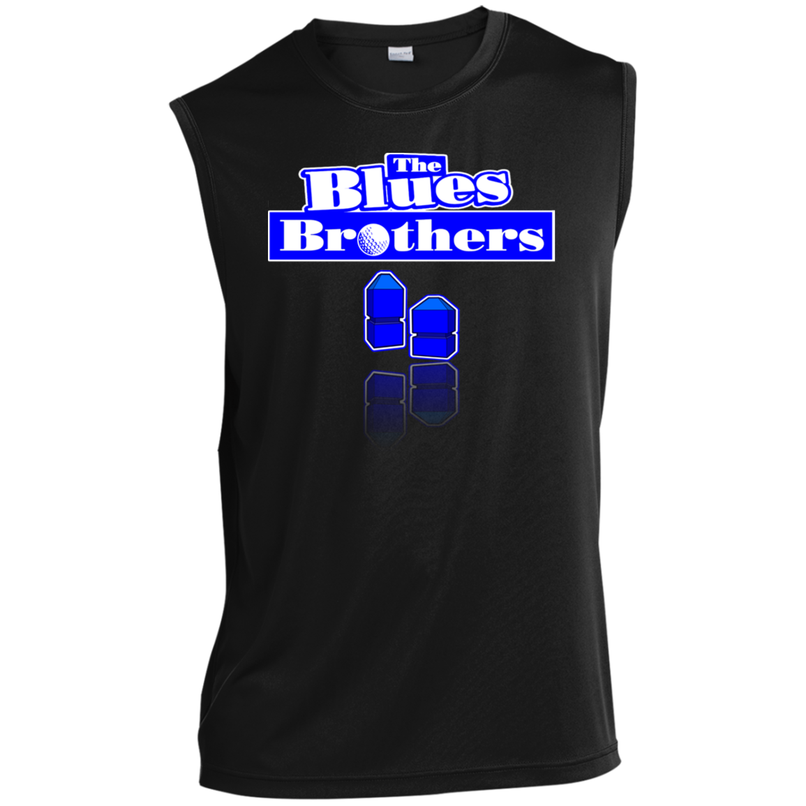 OPG Custom Design #3. Blue Tees Blues Brothers Fan Art. Men’s Sleeveless