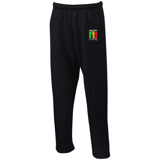 OPG Custom Design #22. One Putt / One Love Parody with Fan Art. Female Edition. Open Bottom Sweatpants with Pockets