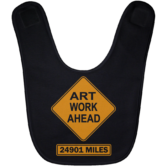 ArtichokeUSA Custom Design. Art Work Ahead. 24,901 Miles (Miles Around the Earth). Baby Bib