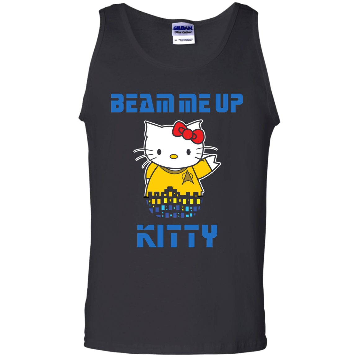 ArtichokeUSA Custom Design. Beam Me Up Kitty. Fan Art / Parody. Men's 100% Cotton Tank Top