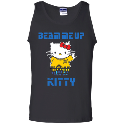 ArtichokeUSA Custom Design. Beam Me Up Kitty. Fan Art / Parody. Men's 100% Cotton Tank Top