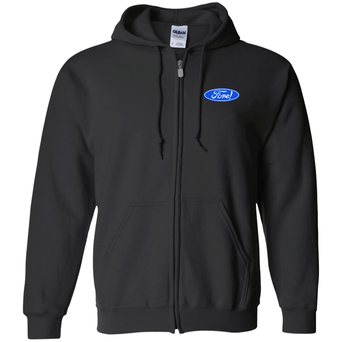 OPG Custom Design #11. Fore! Ford Parody. Zip Up Hooded Sweatshirt