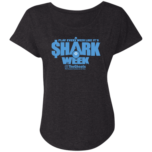 The GHOATS Custom Design. #32. Shark Week. Shark Life. Ladies' Triblend Dolman Sleeve