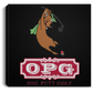 OPG Custom Design #9. Golf Southern California. California State Flag / Yogi Bear Playing Golf Parody. Square Canvas .75in Frame