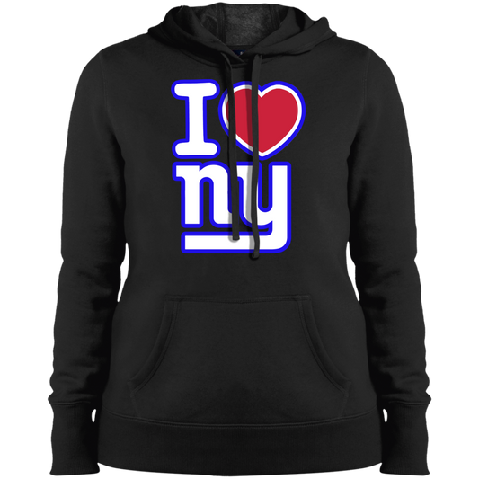 ArtichokeUSA Custom Design. I heart New York Giants. NY Giants Football Fan Art. Ladies' Pullover Hooded Sweatshirt