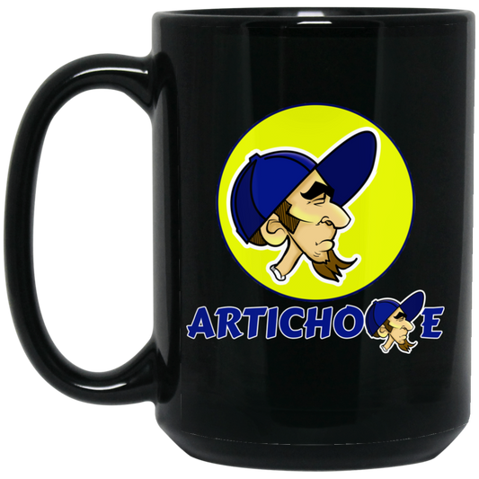 ZZ#20 ArtichokeUSA Characters and Fonts. "Clem" Let’s Create Your Own Design Today. 15 oz. Black Mug