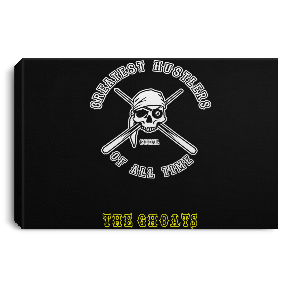 The GHOATS Custom Design. #4 Motorcycle Club Style. Ver 1/2. Landscape Canvas .75in Frame