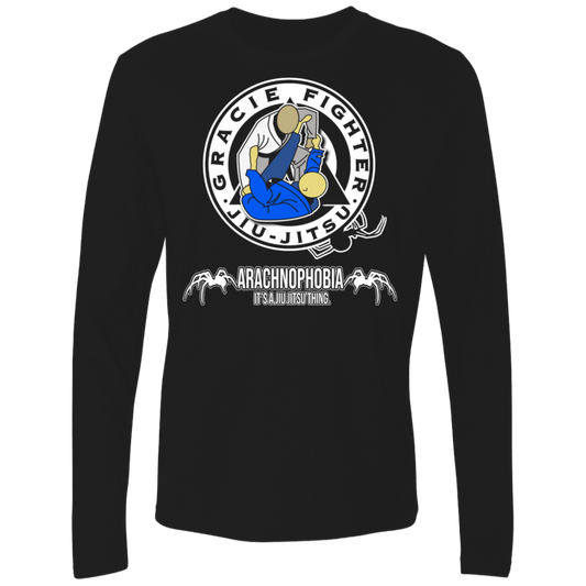 Artichoke Fight Gear Custom Design #1. Arachnophobia. Spider Guard. It's A Jiu Jitsu Thing. Men's 100% combed ring-spun cotton long sleeve