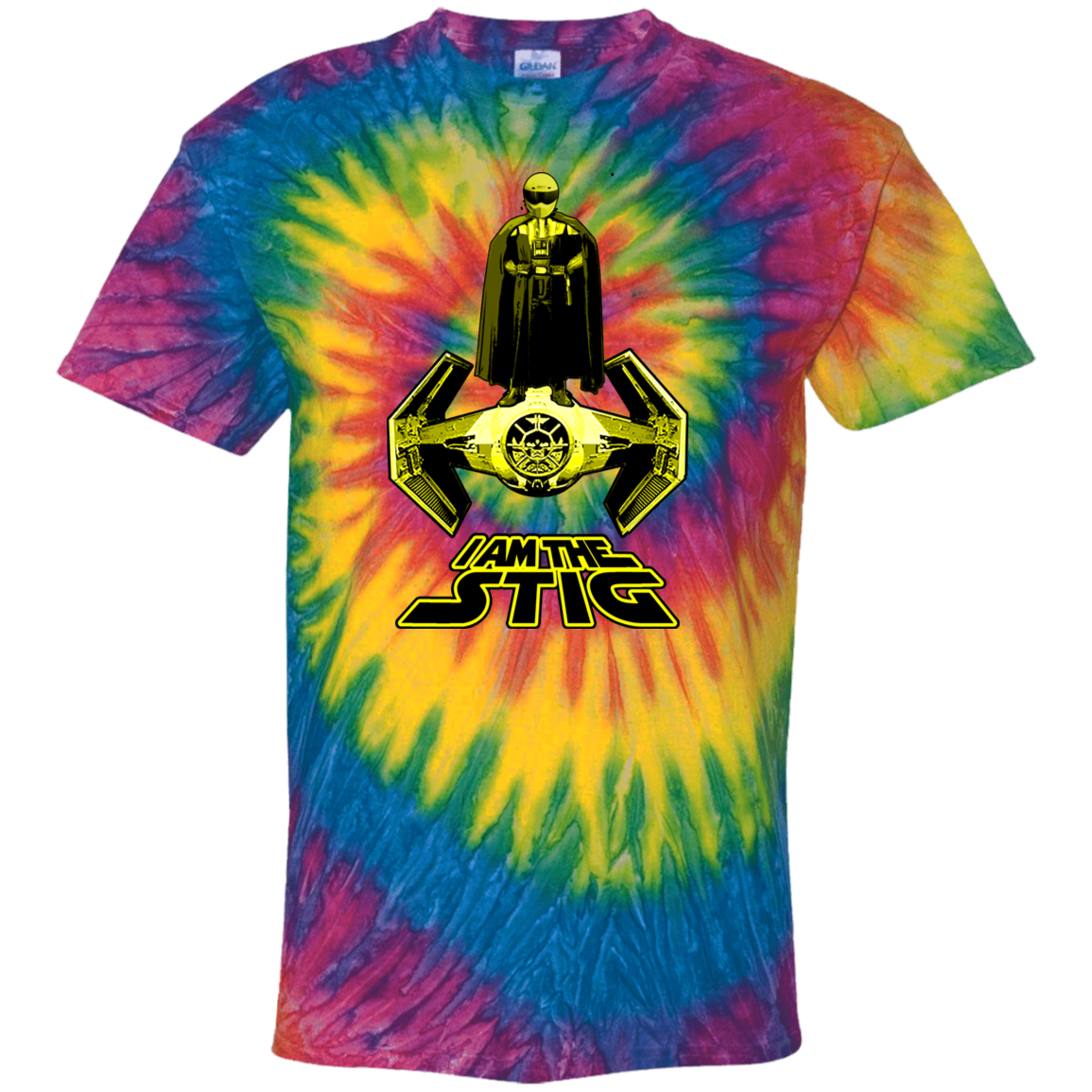 ArtichokeUSA Custom Design. I am the Stig. Vader/ The Stig Fan Art. 100% Cotton Tie Dye T-Shirt