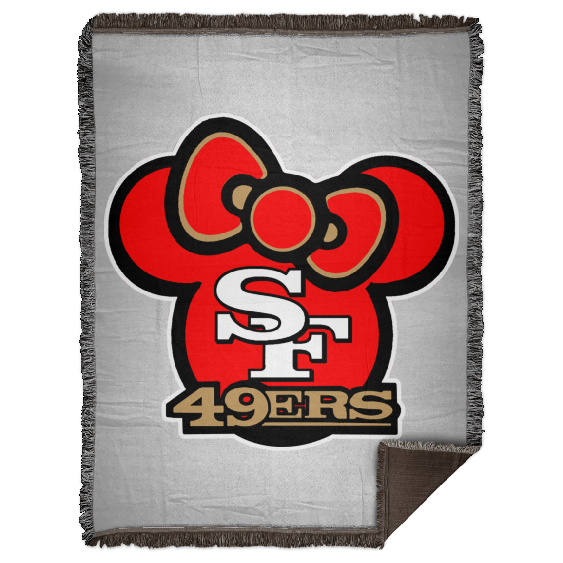 ArtichokeUSA Custom Design #51. Hello 49ers. SF 49ers/Hello Kitty Parody. TV Sports.  Woven Blanket - 60x80
