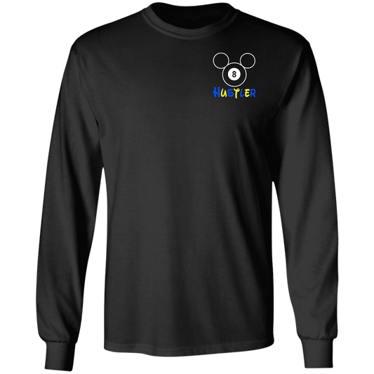 The GHOATS Custom Design #20. Look at the back. Hustle Mouse. Mickey Mouse Fan Art. 100% Basic Cotton Long Sleeve