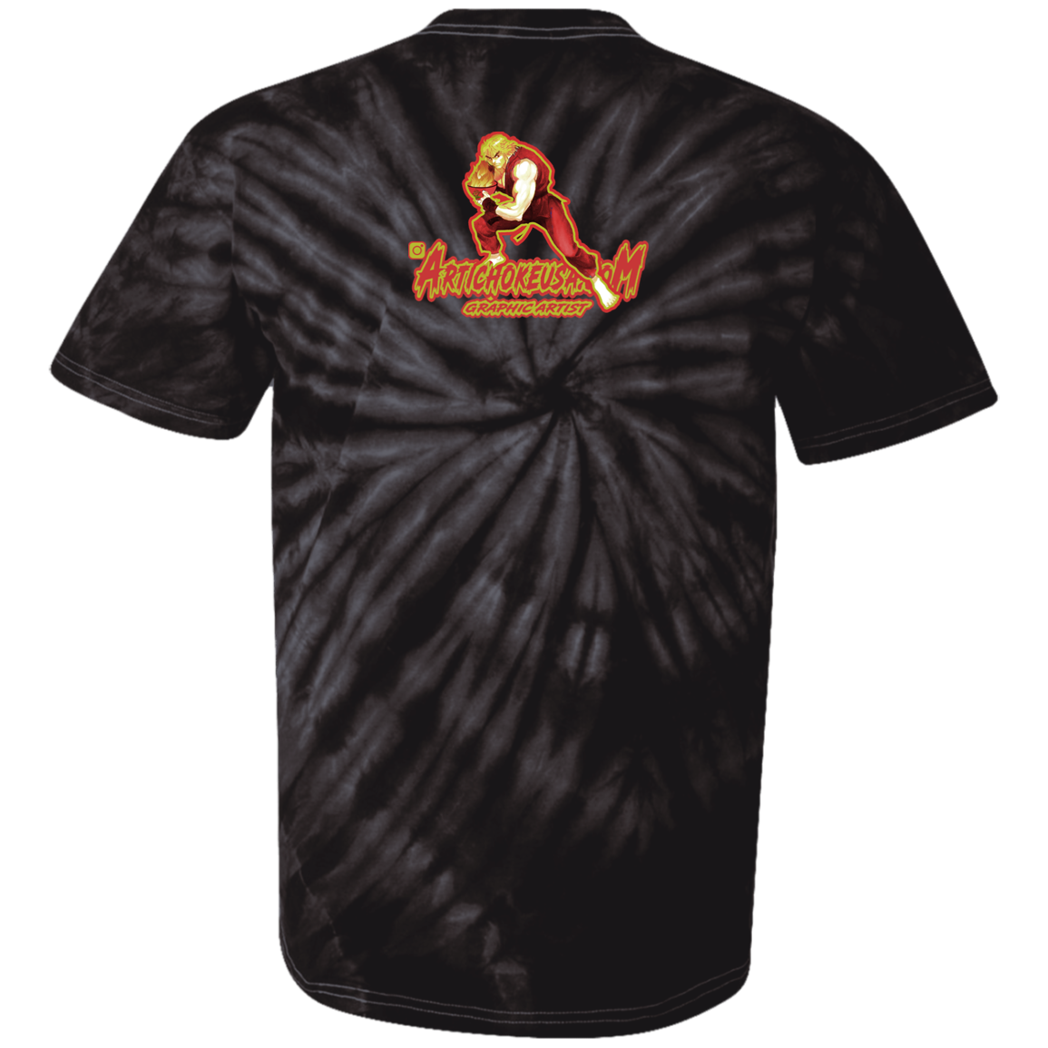 ArtichokeUSA Custom Design. Pho Ken Artichoke. Street Fighter Parody. Gaming. Youth Tie Dye T-Shirt