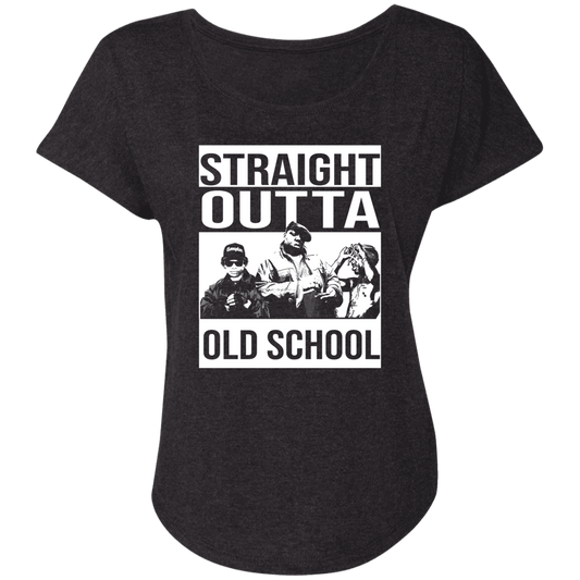 ArtichokeUSA Custom Design. Straight Outta Old School. The GOATs of Rap. Ladies' Triblend Dolman Sleeve