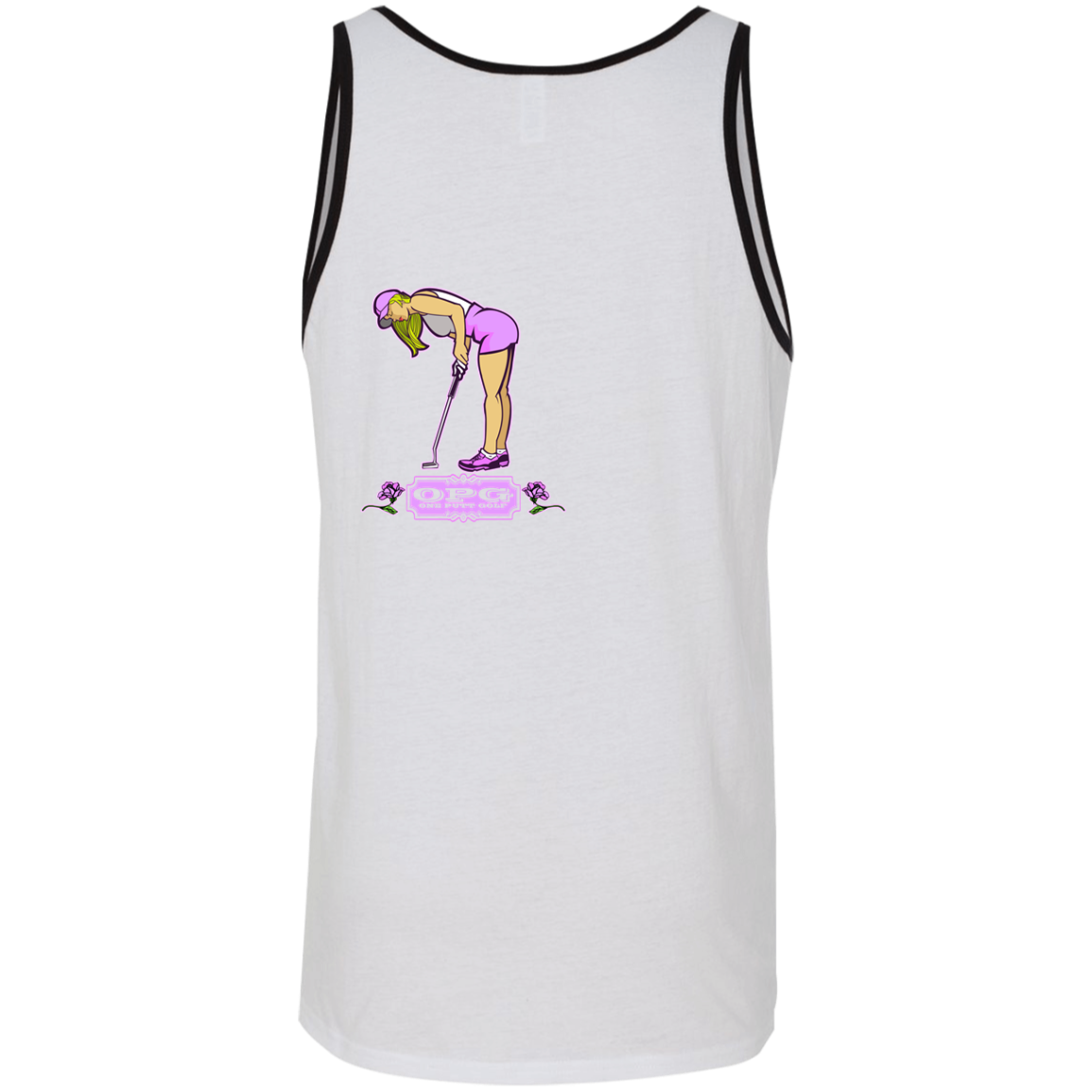 OPG Custom Design #13. Drive it. Chip it. One Putt Golf it. 2 Tone Tank 100% Combed and Ringspun Cotton