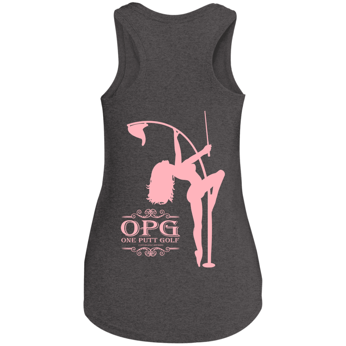 OPG Custom Design #10. Lady on Front / Flag Pole Dancer On Back. Ladies' Perfect Tri Racerback Tank