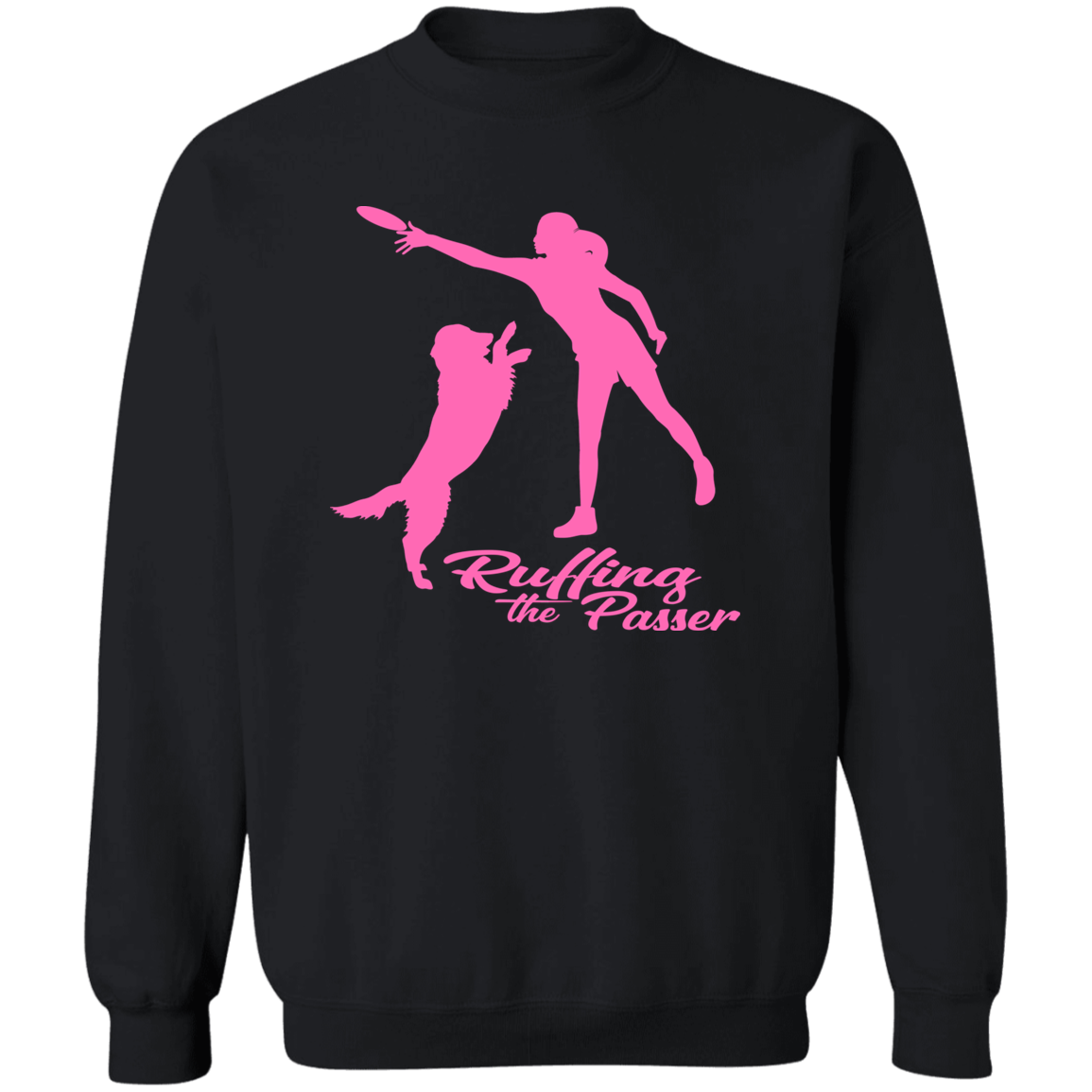 ArtichokeUSA Custom Design. Ruffing the Passer. Labrador Edition. Female Version. Crewneck Pullover Sweatshirt