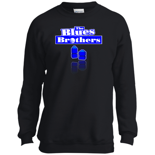 OPG Custom Design #3. Blue Tees Blues Brothers Fan Art. Youth Crewneck Sweatshirt