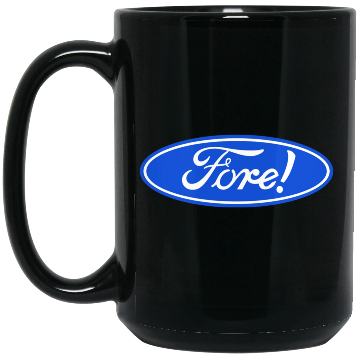 OPG Custom Design #11. Fore! 15 oz. Black Mug