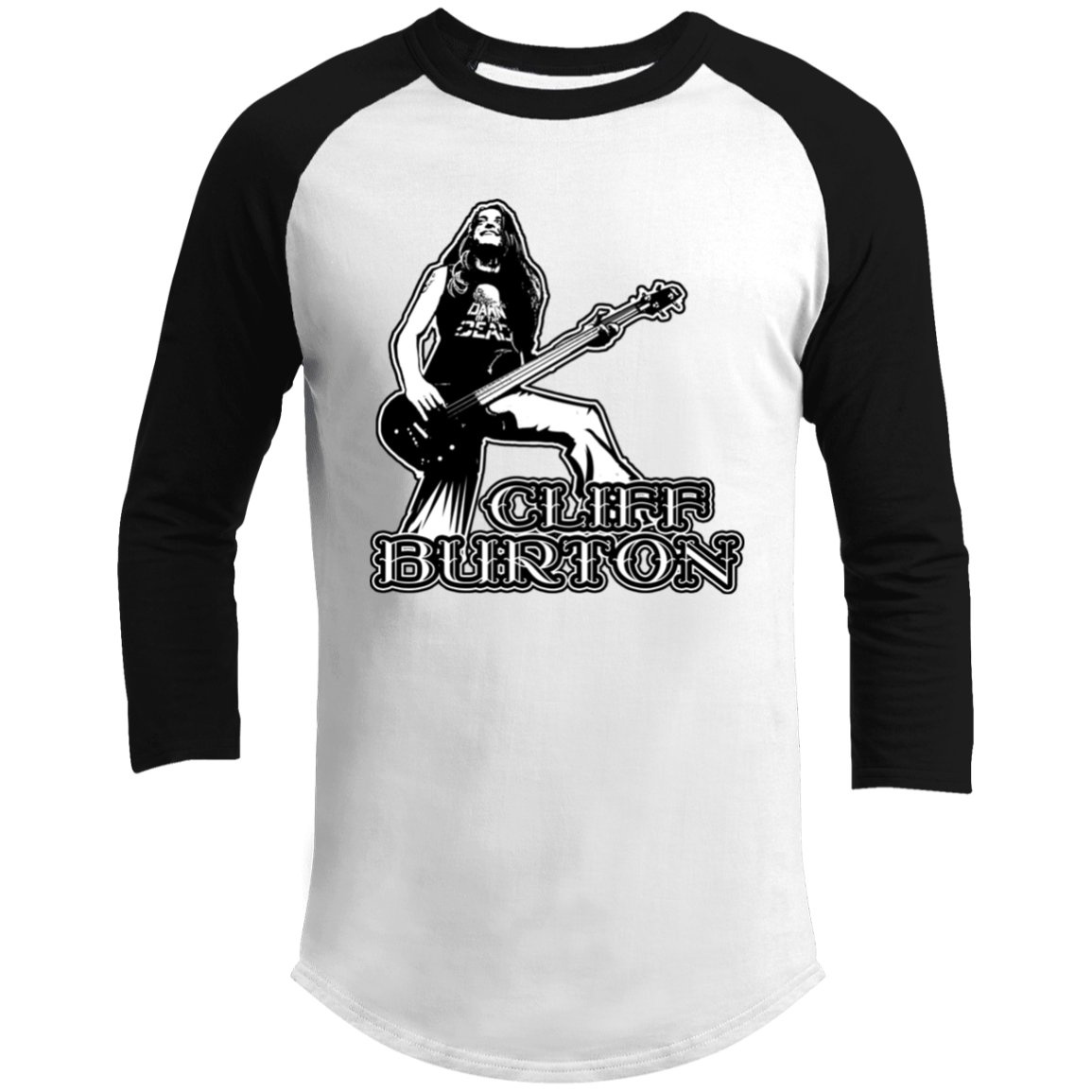ArtichokeUSA Custom Design. Cliff Burton Tribute. Men's 3/4 Raglan Sleeve Shirt