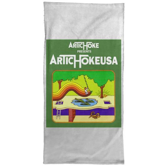 ArtichokeUSA Custom Design. Pitfall Game. Activision Parody. Ladies' Soft Style Hoodie Towel - 15x30