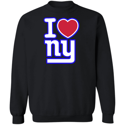 ArtichokeUSA Custom Design. I heart New York Giants. NY Giants Football Fan Art. Crewneck Pullover Sweatshirt