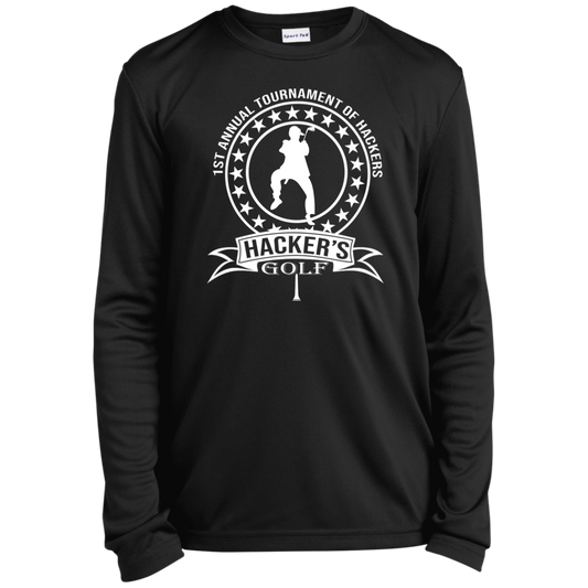 OPG Custom Design #20. 1st Annual Hackers Golf Tournament. Youth 100% Polyester Long Sleeve Tee