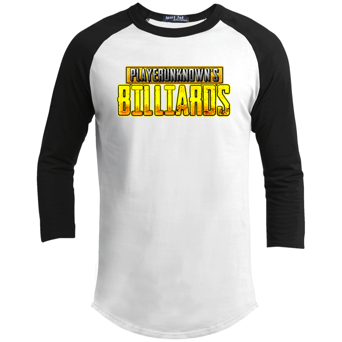 The GHOATS Custom Design. #27 PlayerUnknown's Billiards. PUBG Parody. Youth 3/4 Raglan Sleeve Shirt